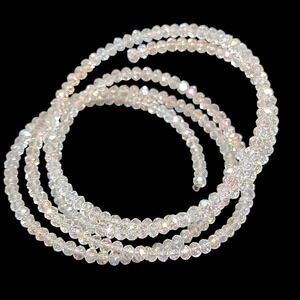 VTG 90s Aurora Borealis Beaded Memory Wire Bracelet 5 Wrap Iridescent Rondelle